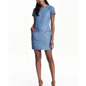 H&M Divided Blue Denim Short Dress Sz 6